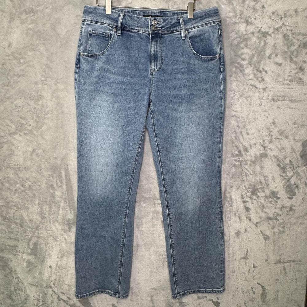 Hudson Jeans Womens 12 Medium Wash Stretch Straight Leg Mid Rise Denim Pants
